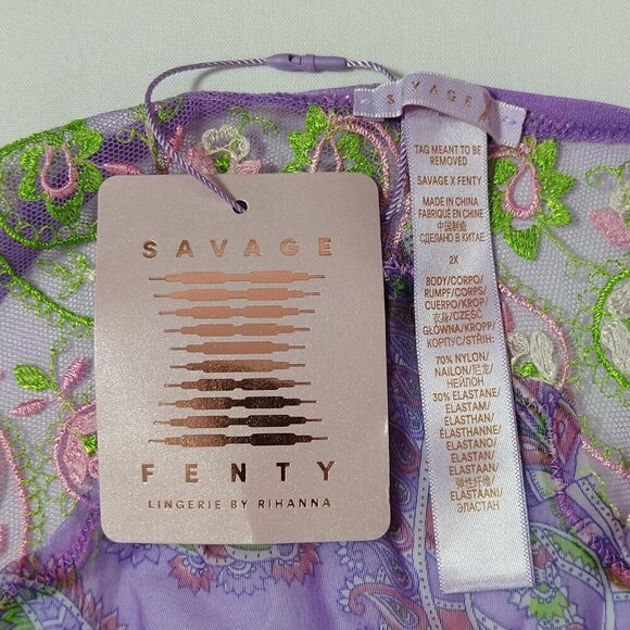 Savage X Fenty Lingerie RIHANNA Lace Panties Pink Orange Purple Sz 2X Cheeky NEW - Picture 5 of 5